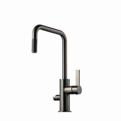 Köksblandare Tapwell Arman ARM887 med Utdragbar Pip Borstad Svart Krom