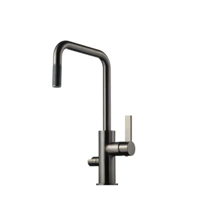 Köksblandare Tapwell Arman ARM887 med Utdragbar Pip Borstad Svart Krom