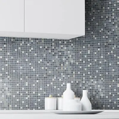 Kristalmosaik Arredo Blank Exclusive Stone Svart/Krom 1,5x1,5 cm