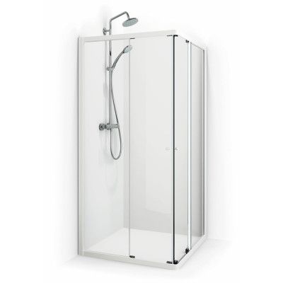 Macro Design Duschhörna Flow Flow Rak 1010 Krom Frostat glas