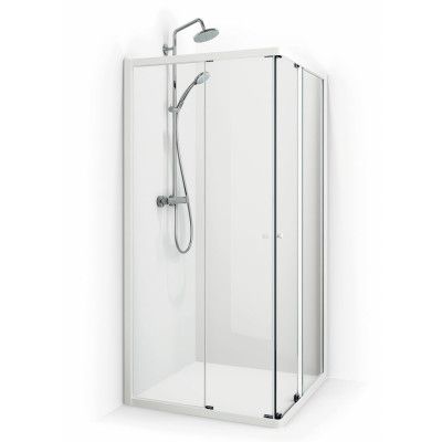 Macro Design Duschhörna Flow Rak 1010 Krom Klarglas