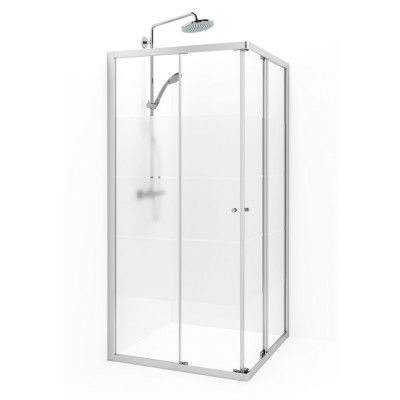 Macro Design Duschhörna Flow Rak 1010 Krom Screen