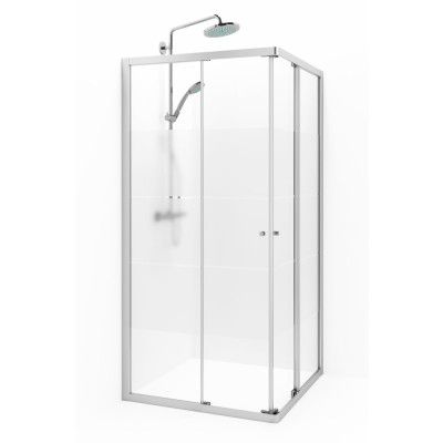 Macro Design Duschhörna Flow Rak 107 Krom Screen