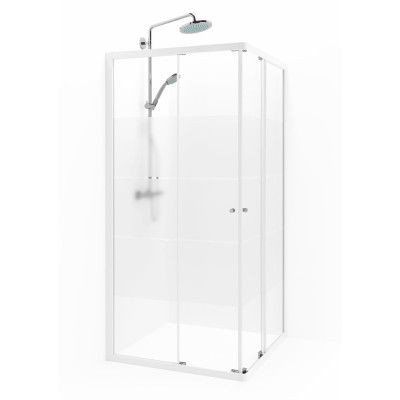 Macro Design Duschhörna Flow Rak 107 Vit Screen