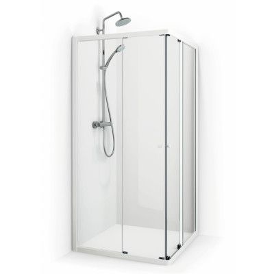 Macro Design Duschhörna Flow Rak 108 Krom Frostat glas