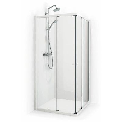 Macro Design Duschhörna Flow Rak 108 Krom Klarglas