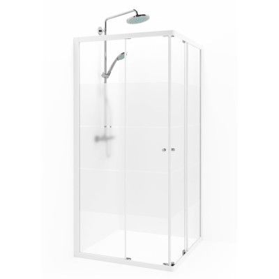 Macro Design Duschhörna Flow Rak 108 Vit Screen