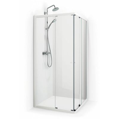 Macro Design Duschhörna Flow Rak 109 Krom Klarglas