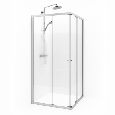 Macro Design Duschhörna Flow Rak 109 Krom Screen