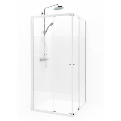 Macro Design Duschhörna Flow Rak 109 Vit Screen