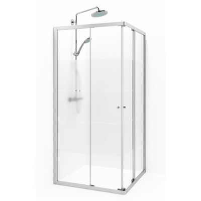 Macro Design Duschhörna Flow Rak 79 Krom Screen