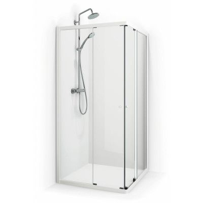 Macro Design Duschhörna Flow Rak 88 Krom Frostat glas