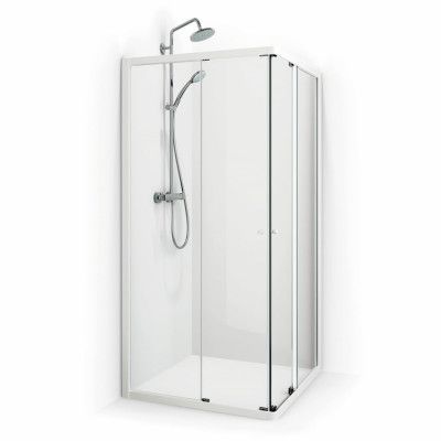 Macro Design Duschhörna Flow Rak 88 Krom Klarglas