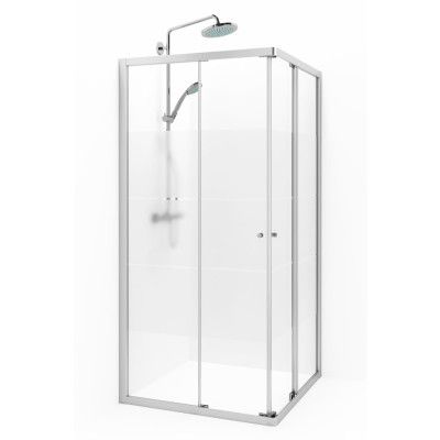 Macro Design Duschhörna Flow Rak 88 Krom Screen