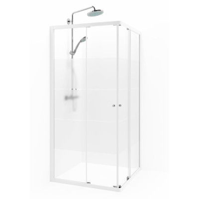 Macro Design Duschhörna Flow Rak 88 Vit Screen