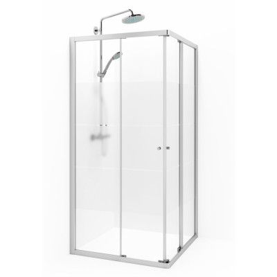 Macro Design Duschhörna Flow Rak 99 Krom Screen