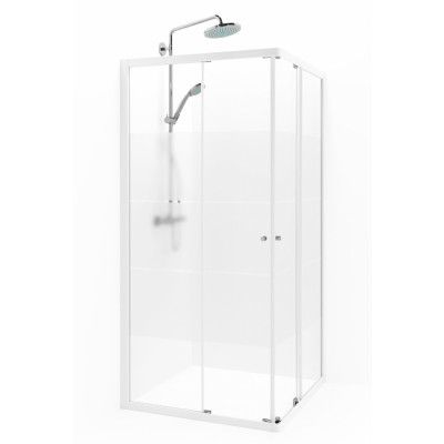 Macro Design Duschhörna Flow Rak 99 Vit Screen