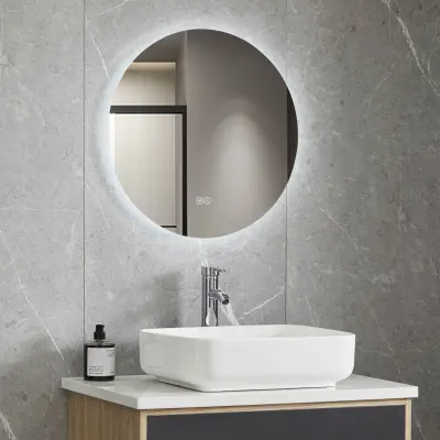 Rund badrumsspegel 60cm | Anti-fog& LED-belysning