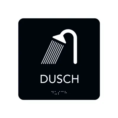 SKYLT UNIGRAPHICS DUSCH TAKTIL SVART 150X150MM | Beijerbygg Byggmaterial