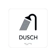 SKYLT UNIGRAPHICS DUSCH TAKTIL VIT 150X150MM | Beijerbygg Byggmaterial