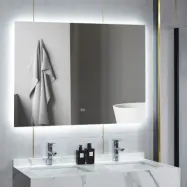 Stor badrumsspegel 120x100cm | LED-belysning& anti-fog