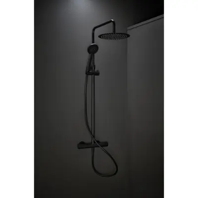 TAKDUSCH MIX SLIM ROUND 160CC SVART M DUSCHHUVUD D400 | Beijerbygg Byggmaterial