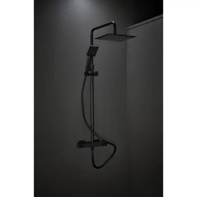 TAKDUSCH MIX SLIM SQUARE 150CC SVART M DUSCHHUVUD 300X300 | Beijerbygg Byggmaterial