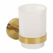 Tandborstglas Duschbyggarna Brass med Hållare