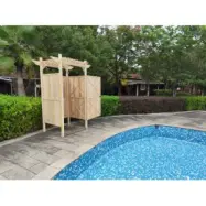 Uteduschbås trä 90x155x225 cm - Utemöbler trädgård dusch