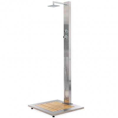 Utedusch med ställbart duschhuvud | Rostfritt stål