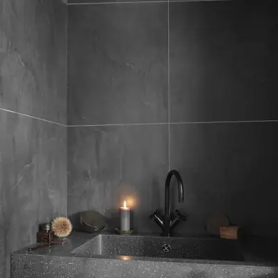 Våtrumsskiva BerryAlloc Wall&Water Svart Kalk 60x60