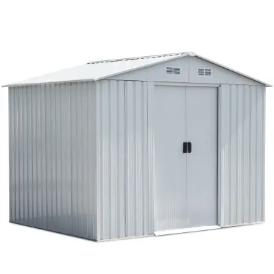 Förråd 5,3m² | Dubbel skjutdörr | Färdig byggsats | Vit