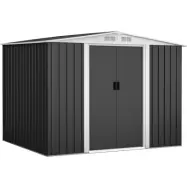 Förråd 8,4m² | Metallförråd med skjutdörrar&fundament | Svart