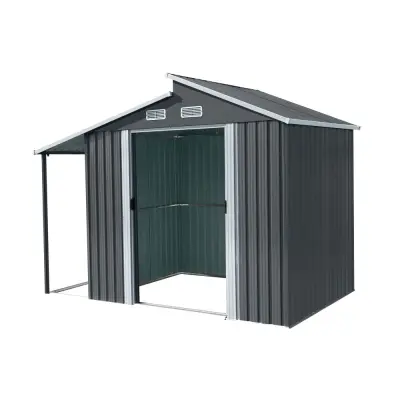 Förråd och redskapsbod 5m² | Dubbel Skjutdörr | 2 i 1 lösning  | Grå