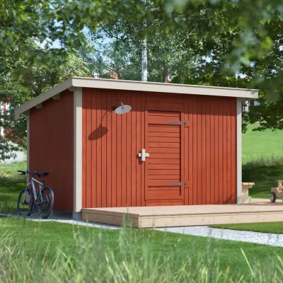Förråd Saga 9,6 M² Trähuset Enkeldörr, Sida