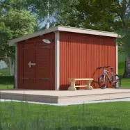 Förråd Saga 9,6 M² Trähuset Pardörr, Gavel