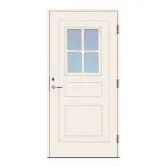 Ytterdörr Basic Frihult Vit 10 X 21, Högerhängd