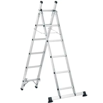 Hopfällbar A-stege | 2,57 m - 6 steg | Aluminium