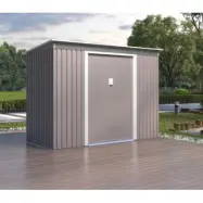 Sky B Plåtförråd 3,16 m²  Galvaniserat Stål | Polykarbonat-Taklucka | Skjutdörrar