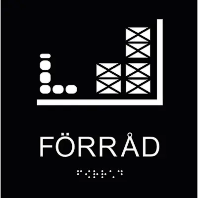 SKYLT UNIGRAPHICS FÖRRÅD TAKTIL SVART 150X150MM | Beijerbygg Byggmaterial