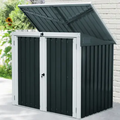 Soptunneskydd / sopförråd med tak | Ljusgrå/antracit