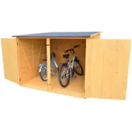 Förråd i trä 4m² | Dubbeldörr | Naturlig Träfinish