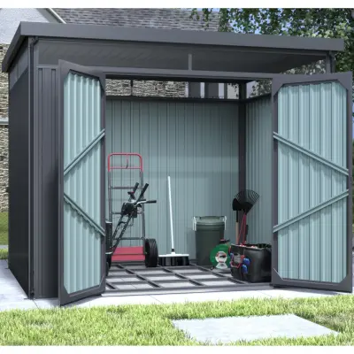 Premiumförråd 7m² | Galvaniserat stål | Extra hög takhöjd