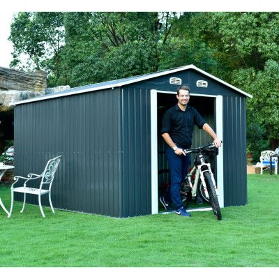 Trädgårdsskjul 8,4m² | Förråd | Dubbeldörr | Monteringsfärdig byggsats