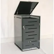 Soptunneskjul 1 kärl | Låsbar | Gasfjäder&ventilation | Mörkgrå metall