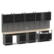 Garageinredning | Stålkonstruktion | Väggskåp&Arbetsbänk | Grå/Svart