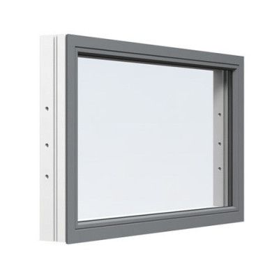 Energi Aluminium Fast Fönster Askgrå, 9, 19