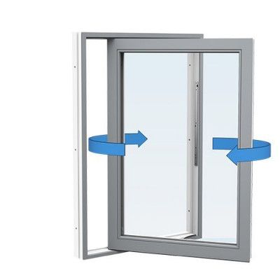 Energi Aluminium Sideswing-fönster 5, 6, Askgrå