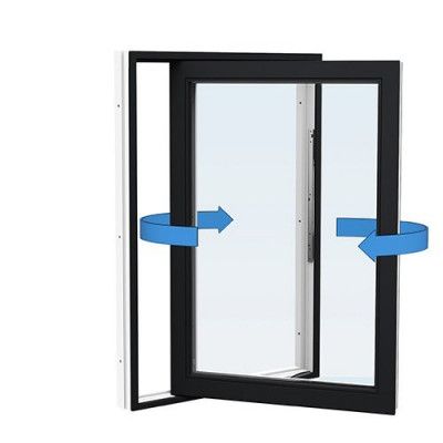Energi Aluminium Sideswing-fönster 8, 15, Svart