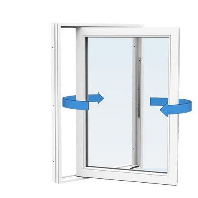 Energi Aluminium Sideswing-fönster 9, 13, Vit